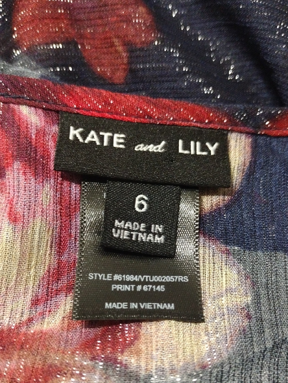NWT Kate & Lily Navy Floral Maxi Dress Size 6 Romantic Cottagecore Wedding Guest - Picture 13 of 14